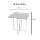 Mesa Quadrada Industrial 70cm Branca Tampo Madeira Imbuia