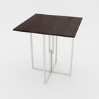 Mesa Quadrada Industrial 70cm Branca Tampo Madeira Imbuia