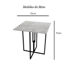 Mesa Quadrada Industrial 70cm Dourada Tampo Madeira Branco