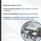 Mesa Quadrada Industrial 70cm Dourada Tampo Madeira Branco