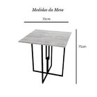 Mesa Quadrada Industrial Preta 70cm Tampo Madeira Preto