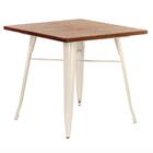 Mesa Quadrada Iron Tolix - 80 X 80 Cm - Branco Com Tampo De M