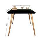 Mesa Quadrada Laqueada Com Vidro Sala De Jantar 90cm - Preta