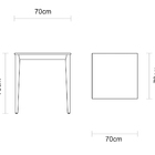 Mesa Quadrada London Amêndoa 70 cm Tramontina