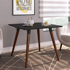 Mesa Quadrada Pé Palito 90cm Valentinna Artesano Branco/madei