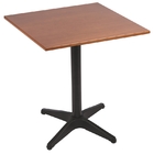 Mesa Quadrada Piazza Em Madeira Tauari Amendoa Com Base De Al