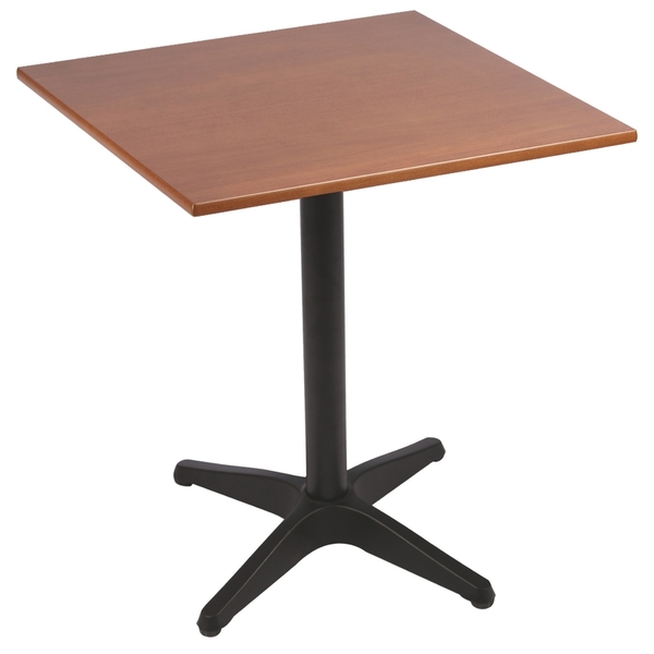 Mesa Quadrada Piazza Em Madeira Tauari Amendoa Com Base De Al