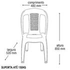 Mesa Quadrada Plástico Desmontável 90cm Preta + 4 Cadeiras Vi