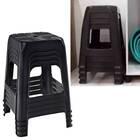 Mesa Quadrada Plástico Monobloco 70cm Preta + 2 Banquetas Emp