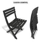 Mesa Quadrada Plástico Monobloco 70cm Preta + 2 Cadeiras Dobr