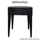 Mesa Quadrada Plástico Monobloco 70cm Preta + 4 Banquetas Emp