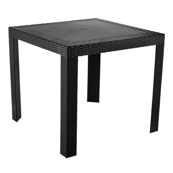 Mesa Quadrada Rattan Montavel Preta Plastico Plasnew