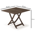 Mesa Quadrada Ripada Dobrável Para Áreas Externas Em Madeira