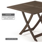 Mesa Quadrada Ripada Dobrável Para Áreas Externas Em Madeira