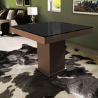 Mesa Quadrada Talismã New Nevada Com Vidro Temperado