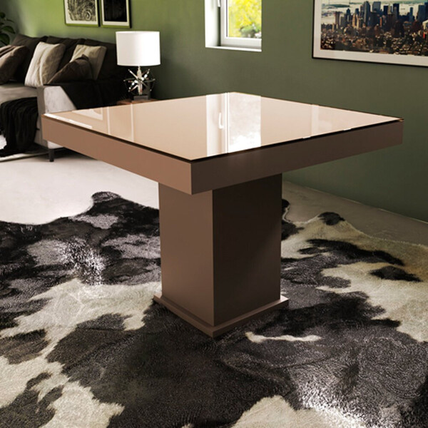 Mesa Quadrada Talismã New Nevada Com Vidro Temperado