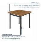 Mesa Quadrada Tampo Ripado 75cm Base Tubo 2" Madeira Maciça/m