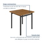 Mesa Quadrada Tampo Ripado 75cm Base Tubo 2" Madeira Maciça/m