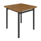 Mesa Quadrada Tampo Ripado 75cm Base Tubo 2" Madeira Maciça/m