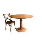 Mesa Redonda 120 Cm Kiara Castanho Mogno Em Madeira