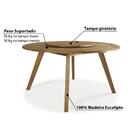 Mesa Redonda 140cm C/tampo Giratório P/área Externa - Jatobá