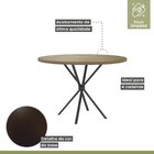 Mesa Redonda 4 Lugares 80cm Tampo Madeira Md02  Grafite/siena