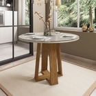 Mesa Redonda 4 Lugares Com Vidro 3mm De 100cm  Sem Cadeiras L