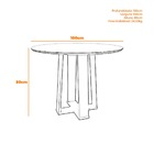 Mesa Redonda 4 Lugares Com Vidro 3mm De 100cm  Sem Cadeiras L