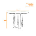 Mesa Redonda 4 Lugares Com Vidro 3mm De 117cm  Sem Cadeiras L