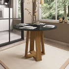 Mesa Redonda 4 Lugares Com Vidro 3mm De 135cm  Sem Cadeiras L