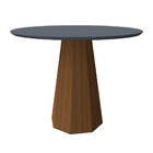 Mesa Redonda 4 Lugares Com Vidro De 100cm  Sem Cadeiras Chell