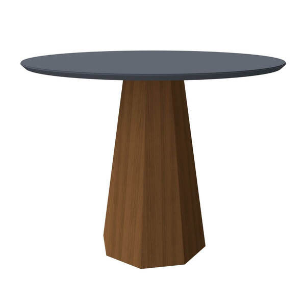 Mesa Redonda 4 Lugares Com Vidro De 100cm  Sem Cadeiras Chell