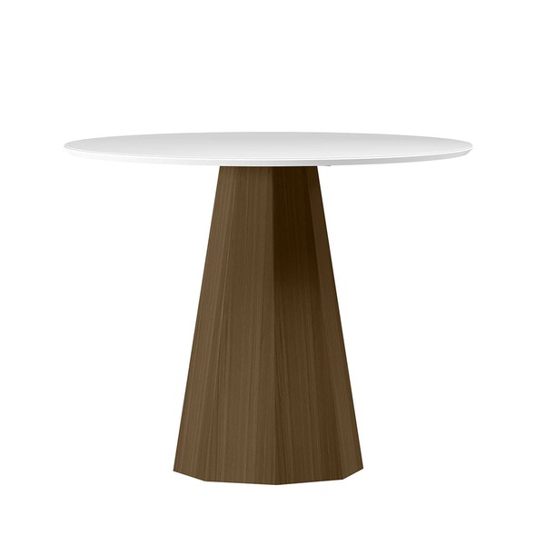 Mesa Redonda 4 Lugares Com Vidro De 100cm Sem Cadeiras Isis