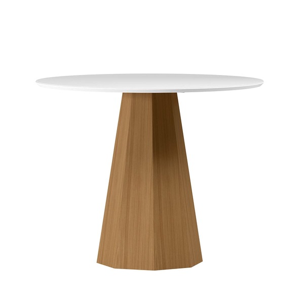 Mesa Redonda 4 Lugares Com Vidro De 100cm Sem Cadeiras Isis