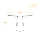 Mesa Redonda 4 Lugares Com Vidro De 117cm  Sem Cadeiras Chell