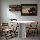 Mesa Redonda 4 Lugares Com Vidro De 117cm  Sem Cadeiras Chell