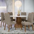 Mesa Redonda 4 Lugares Com Vidro De 135cm  Sem Cadeiras Chell