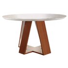 Mesa Redonda 4 Lugares Tampo Com Vidro Grecia  Castanho Premi