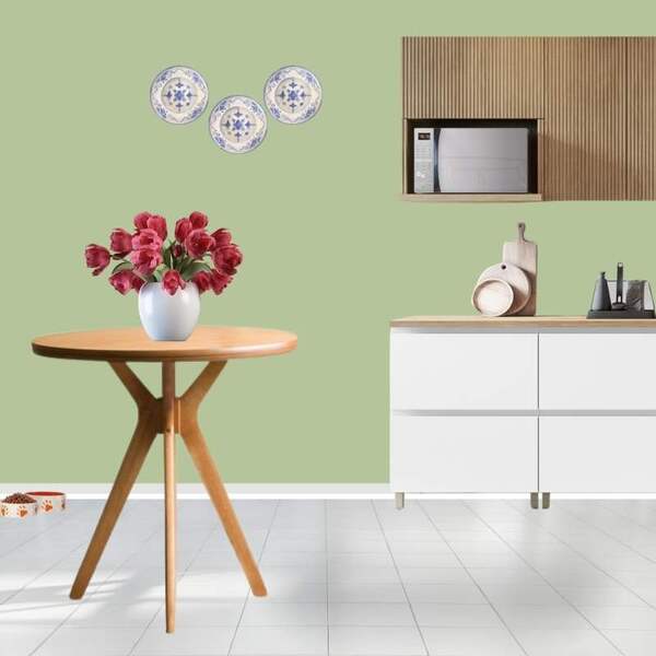 Mesa Redonda 70 Cm Elisa Castanho Mogno Em Madeira