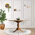 Mesa Redonda 80 Cm Celine Castanho Mogno Em Madeira