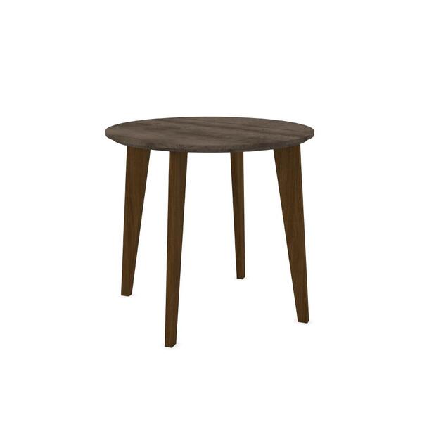 Mesa Redonda 85cm Com Pés Em Madeira Maciça - Rústico