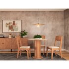 Mesa Redonda 90cm Pés Ripados Dalla Costa Off White/freijó