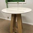 Mesa Redonda 90cm X 81,5cm Moderno Mel/off White