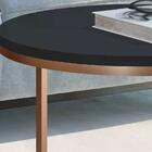 Mesa Redonda Baixa Cobre Preta Industrial Tampo Mdf Luxo