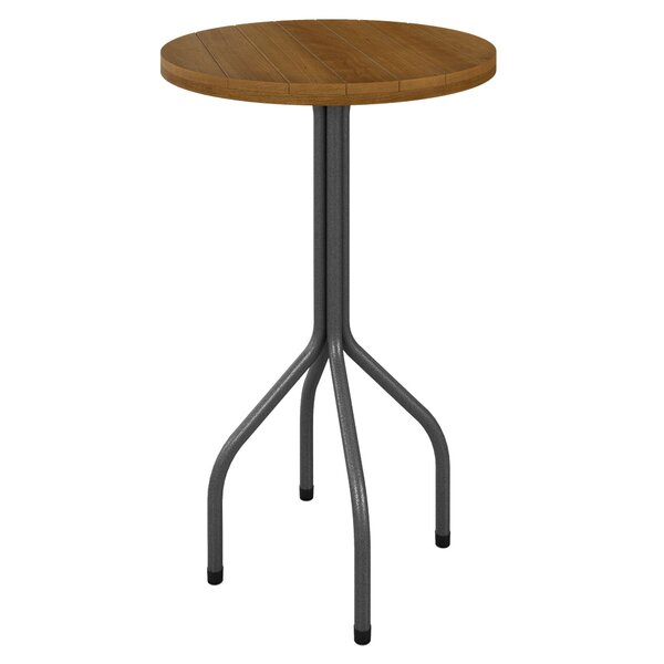 Mesa Redonda Bistrô Tampo Madeira Maciça 70cm Base Alta Marte