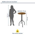 Mesa Redonda Bistrô Tampo Madeira Maciça 70cm Base Alta Marte