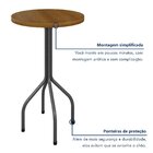 Mesa Redonda Bistrô Tampo Madeira Maciça 70cm Base Alta Marte