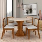 Mesa Redonda C/4 Cadeiras Sextavada Cali Freij/off/corino Bra