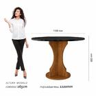 Mesa Redonda C/4 Cadeiras Sextavada Cali Freijó/preto/bouclé