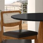 Mesa Redonda Camogli 4 Cadeiras Sextavadas Freijó/pto/corin M